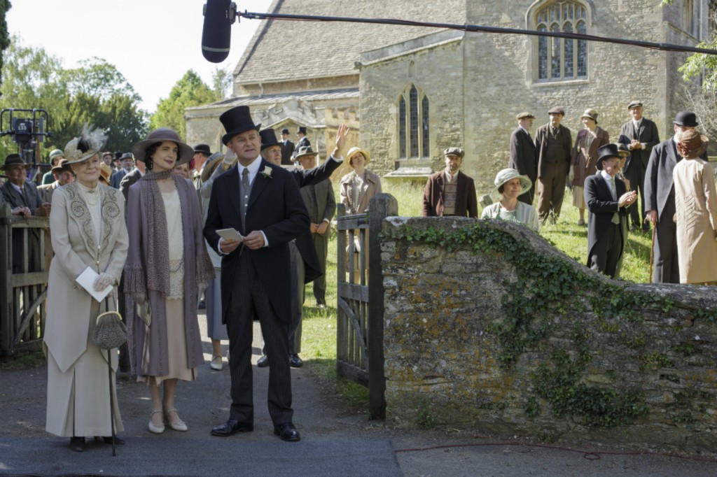 Hugh Bonneville filming Downton Abbey